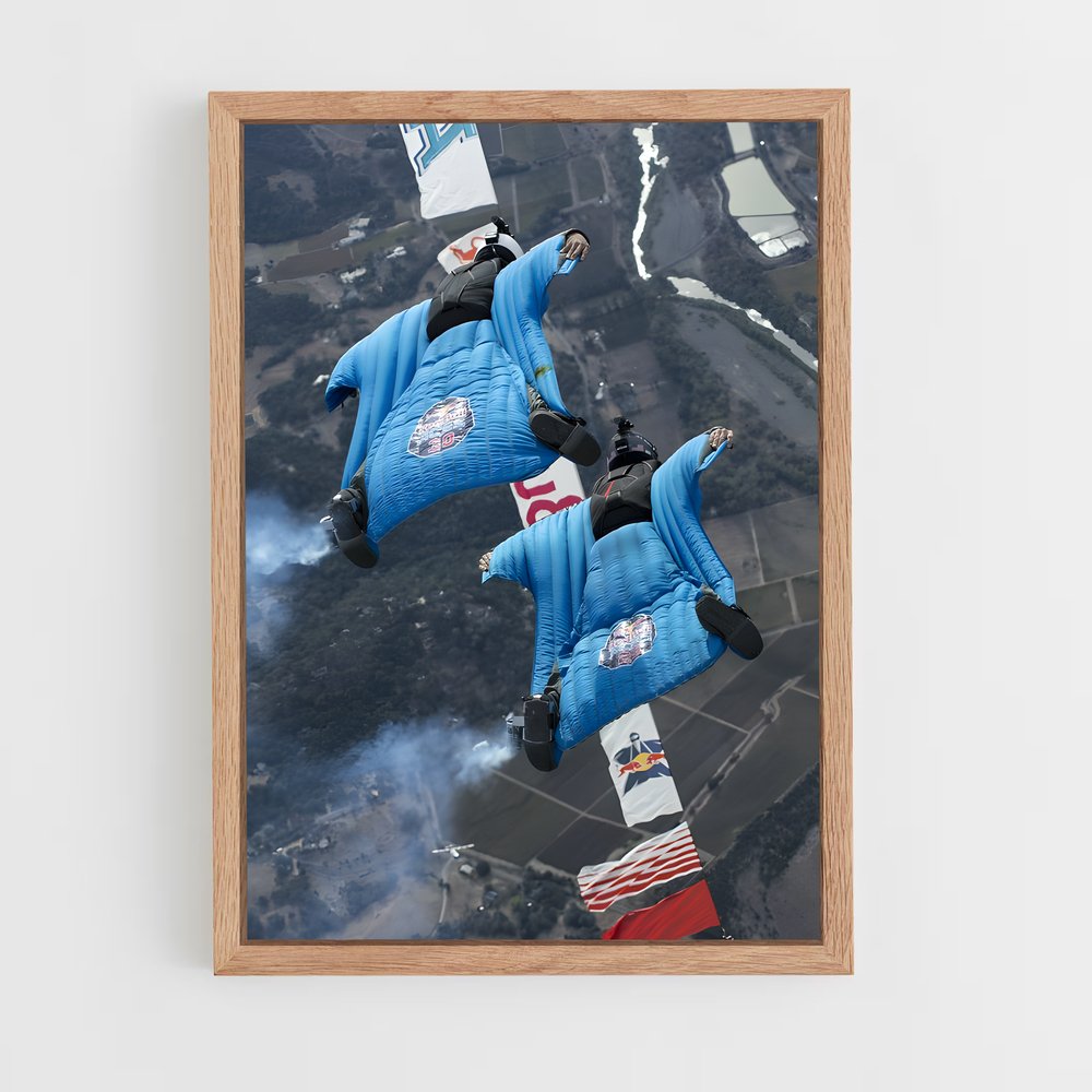 Poster Red bull parachutes – affiche Vol en wingsuit (vue 4)